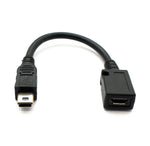 USB 2.0 Kabel 15 cm Mini B Stecker zu Micro Buchse Adapter in Schwarz | System-S
