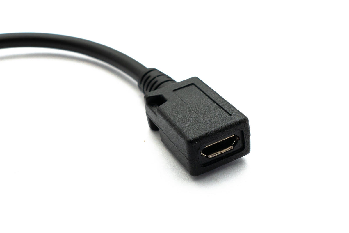 USB 2.0 Kabel 15 cm Mini B Stecker zu Micro Buchse Adapter in Schwarz | System-S