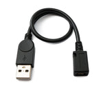 USB 2.0 Kabel 30 cm Micro B Buchse zu Typ A Stecker in Schwarz | System-S