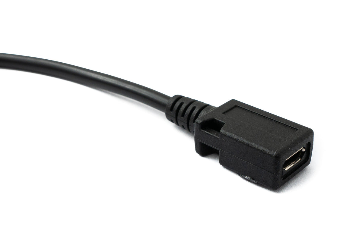 USB 2.0 Kabel 30 cm Micro B Buchse zu Typ A Stecker in Schwarz | System-S