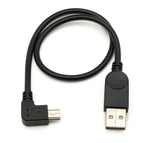 USB 2.0 Kabel 35 cm Mini B Buchse zu Typ A Stecker Winkel in Schwarz | System-S