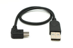 USB 2.0 Kabel 35 cm Mini B Buchse zu Typ A Stecker Winkel in Schwarz | System-S