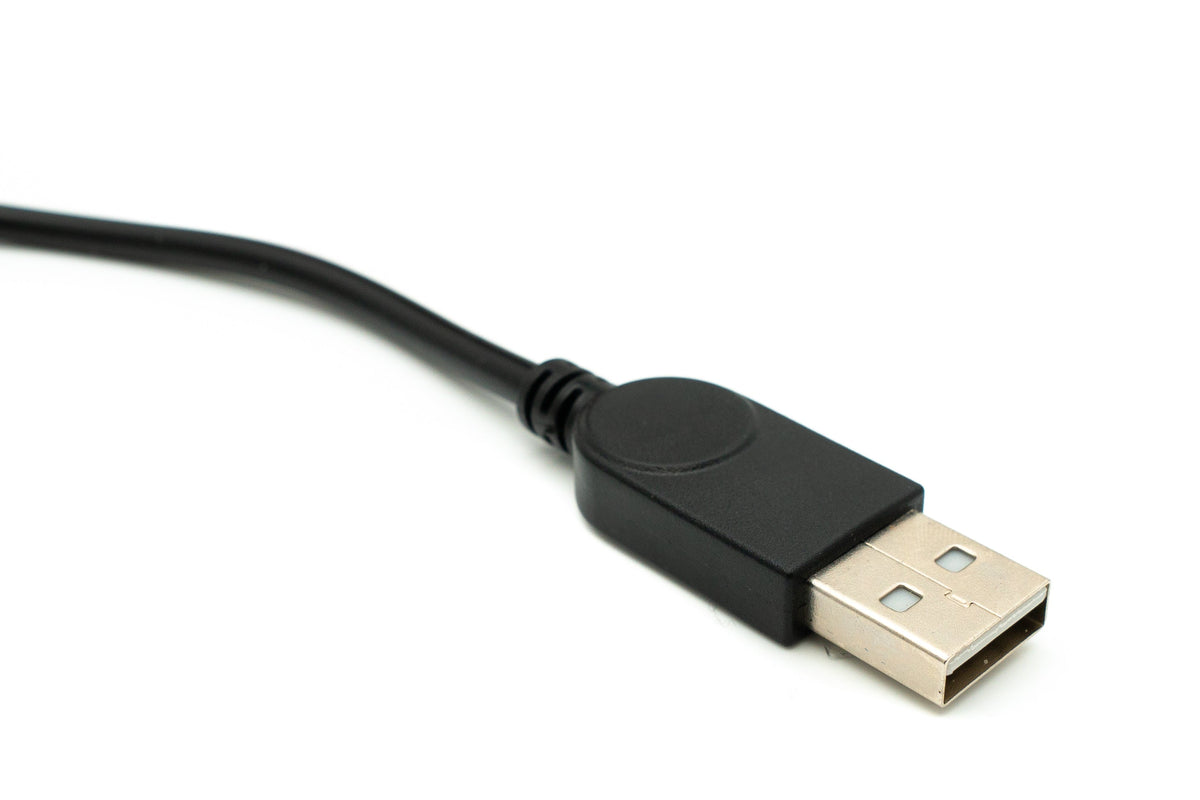 USB 2.0 Kabel 35 cm Mini B Buchse zu Typ A Stecker Winkel in Schwarz | System-S