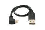 USB 2.0 Kabel 30 cm Mini B Stecker zu Typ A Stecker Winkel in Schwarz | System-S