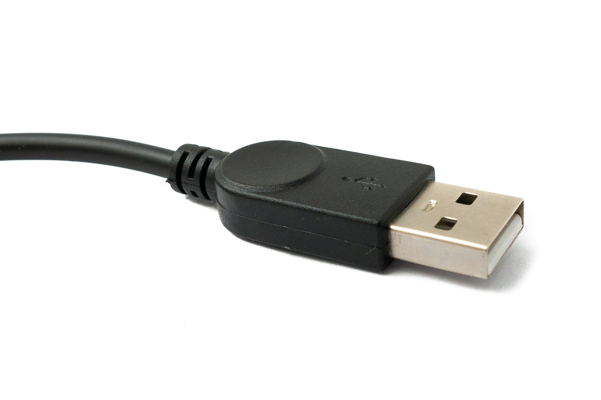 USB 2.0 Kabel 30 cm Mini B Stecker zu Typ A Stecker Winkel in Schwarz | System-S