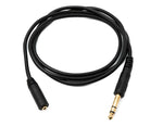 Audio Kabel 150 cm Stereo AUX Klinke 6,35 mm Stecker zu 3,5 mm Buchse Schwarz | System-S