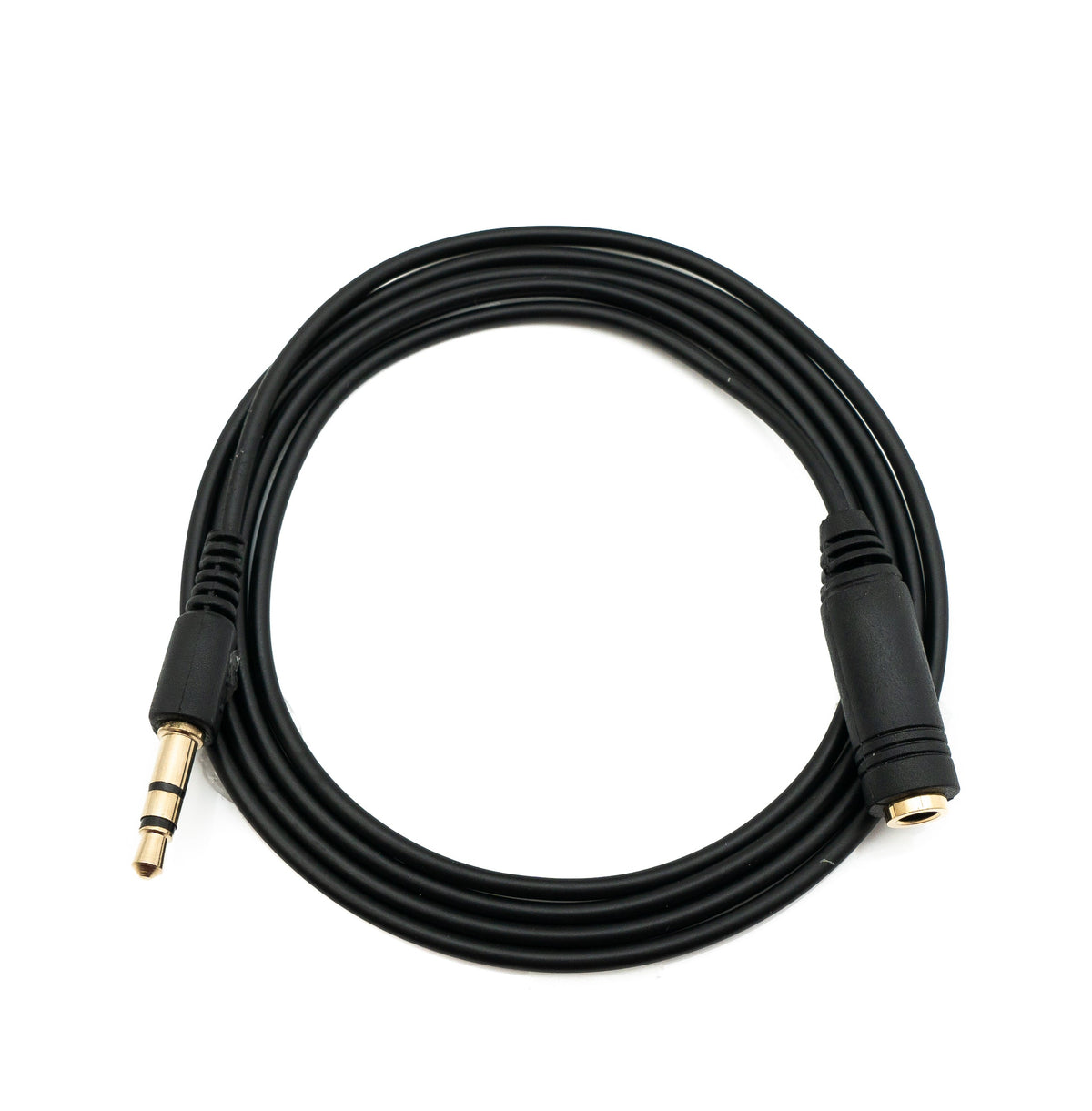 Audio Kabel 15 cm Stereo AUX Klinke 3,5 mm Stecker zu Buchse in Schwarz | System-S