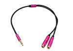 Audio Y Kabel 30 cm Stereo AUX Klinke 3,5mm Stecker zu 2x Buchse Schwarz | System-S