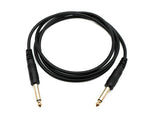 Audio Kabel 150 cm Stereo AUX Klinke 6,35 mm Stecker zu Stecker in Schwarz | System-S