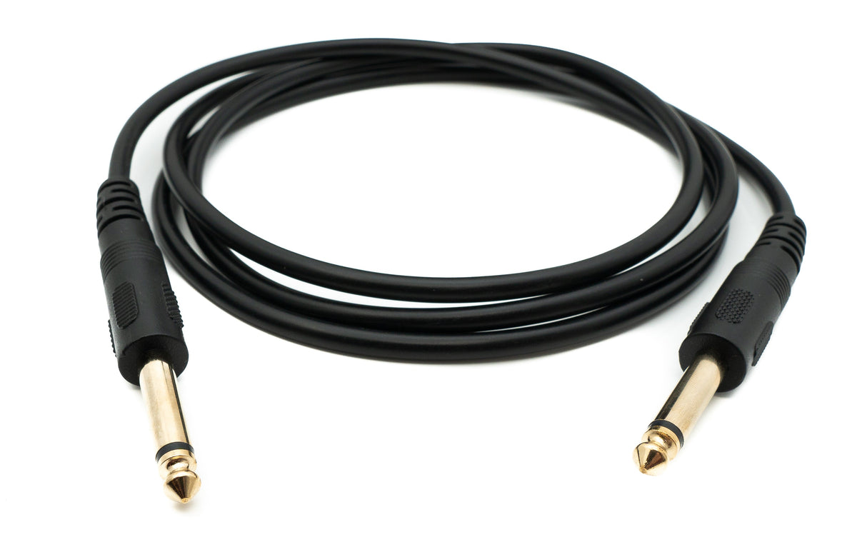 Audio Kabel 150 cm Stereo AUX Klinke 6,35 mm Stecker zu Stecker in Schwarz | System-S