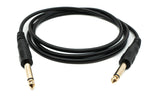 Audio Kabel 150 cm Stereo AUX Klinke 6,35 mm Stecker zu Stecker in Schwarz | System-S