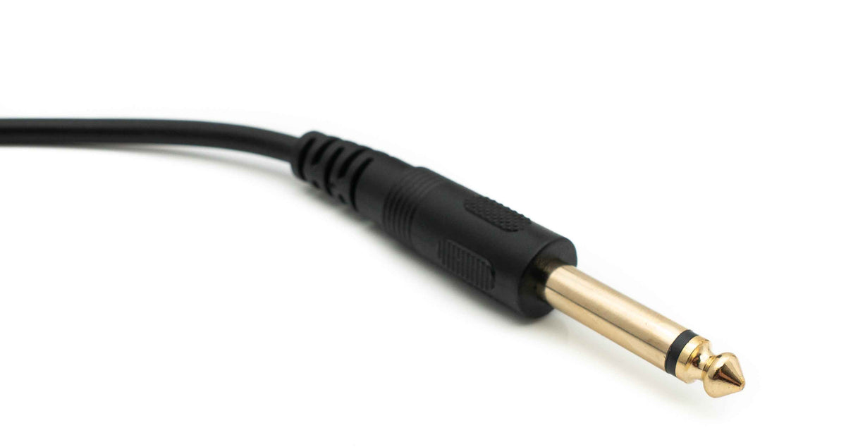 Audio Kabel 150 cm Stereo AUX Klinke 6,35 mm Stecker zu Stecker in Schwarz | System-S
