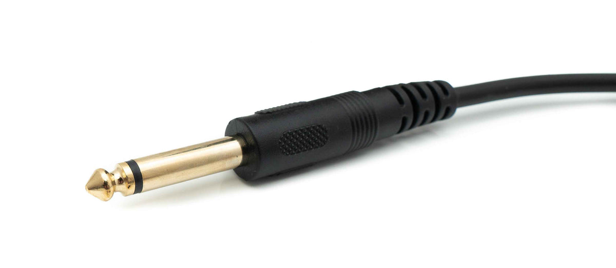 Audio Kabel 150 cm Stereo AUX Klinke 6,35 mm Stecker zu Stecker in Schwarz | System-S