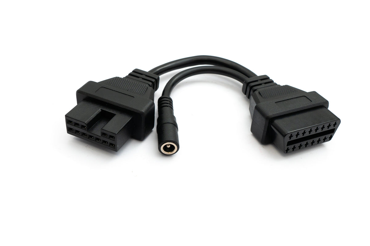 OBD Kabel 20 cm OBD 2 Buchse für Mitsubishi 12pin in Schwarz für Auto Diagnose | System-S