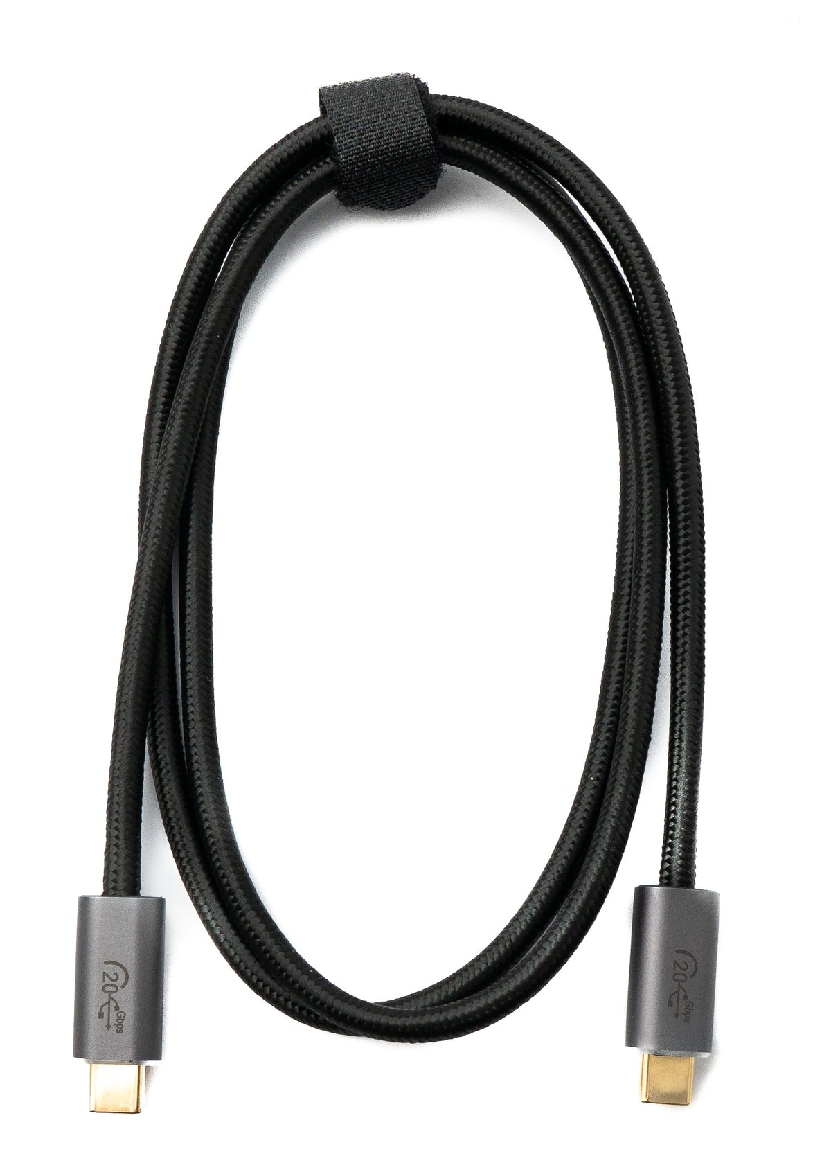 USB 3.2 Gen 2 Kabel 100 cm Typ C Stecker zu Stecker geflochten Schwarz | System-S