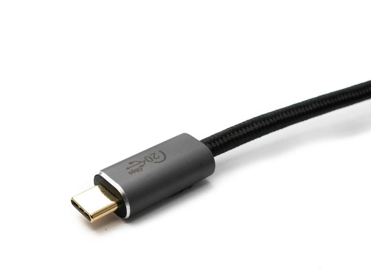 USB 3.2 Gen 2 Kabel 100 cm Typ C Stecker zu Stecker geflochten Schwarz | System-S