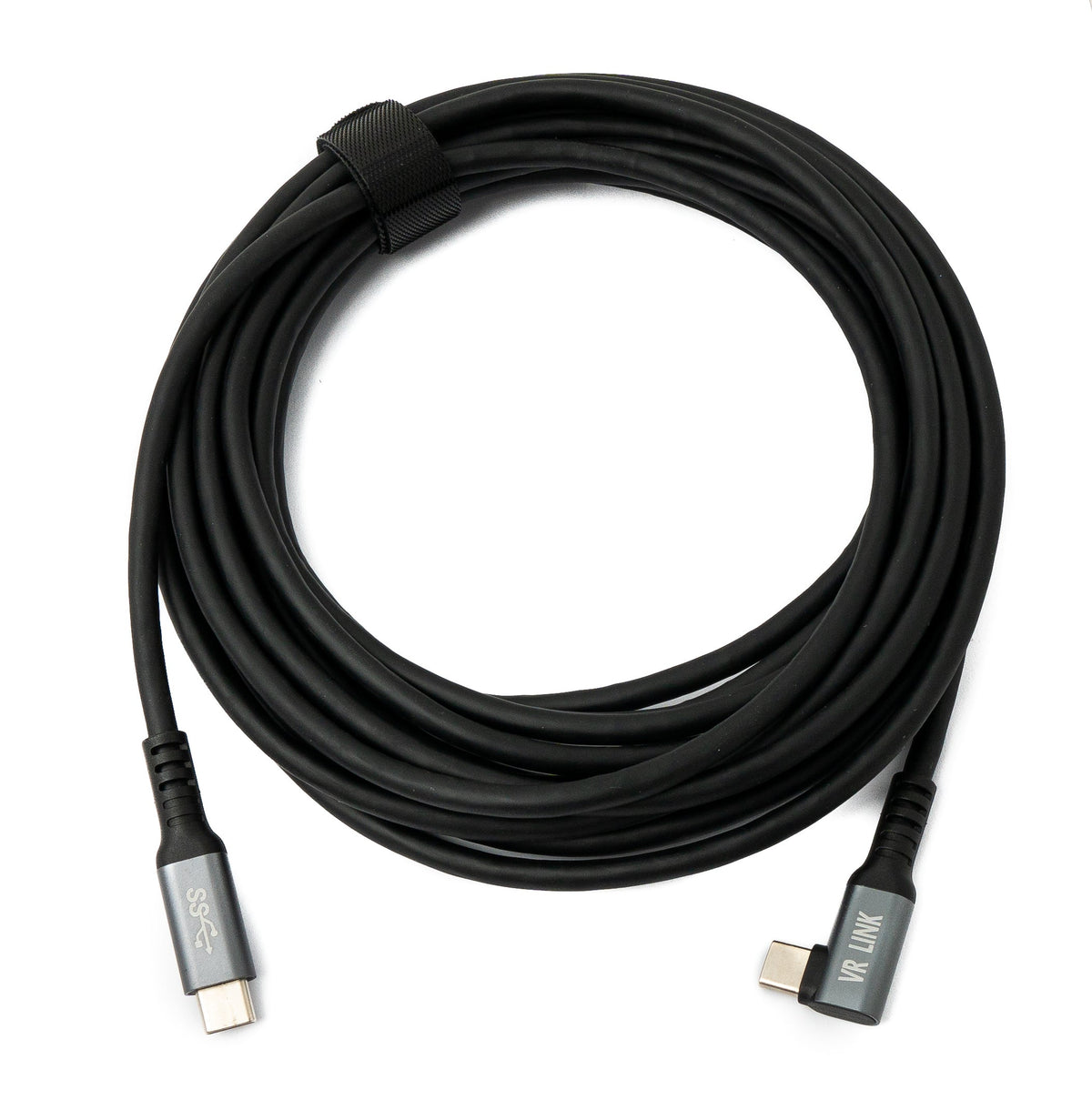 USB 3.2 Gen 1 Kabel 5 m Typ C Stecker zu Stecker Winkel in Schwarz | System-S
