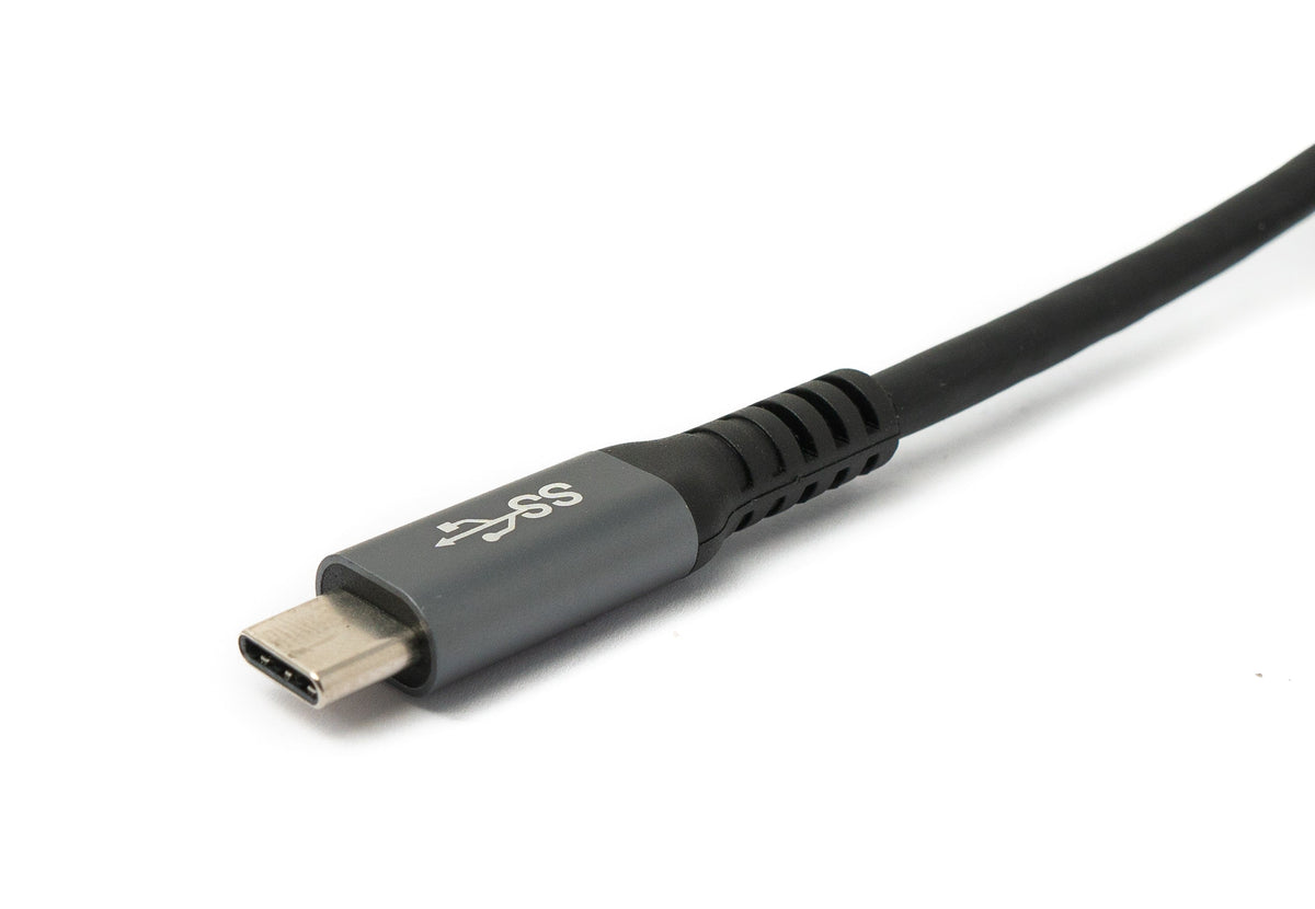USB 3.2 Gen 1 Kabel 5 m Typ C Stecker zu Stecker Winkel in Schwarz | System-S