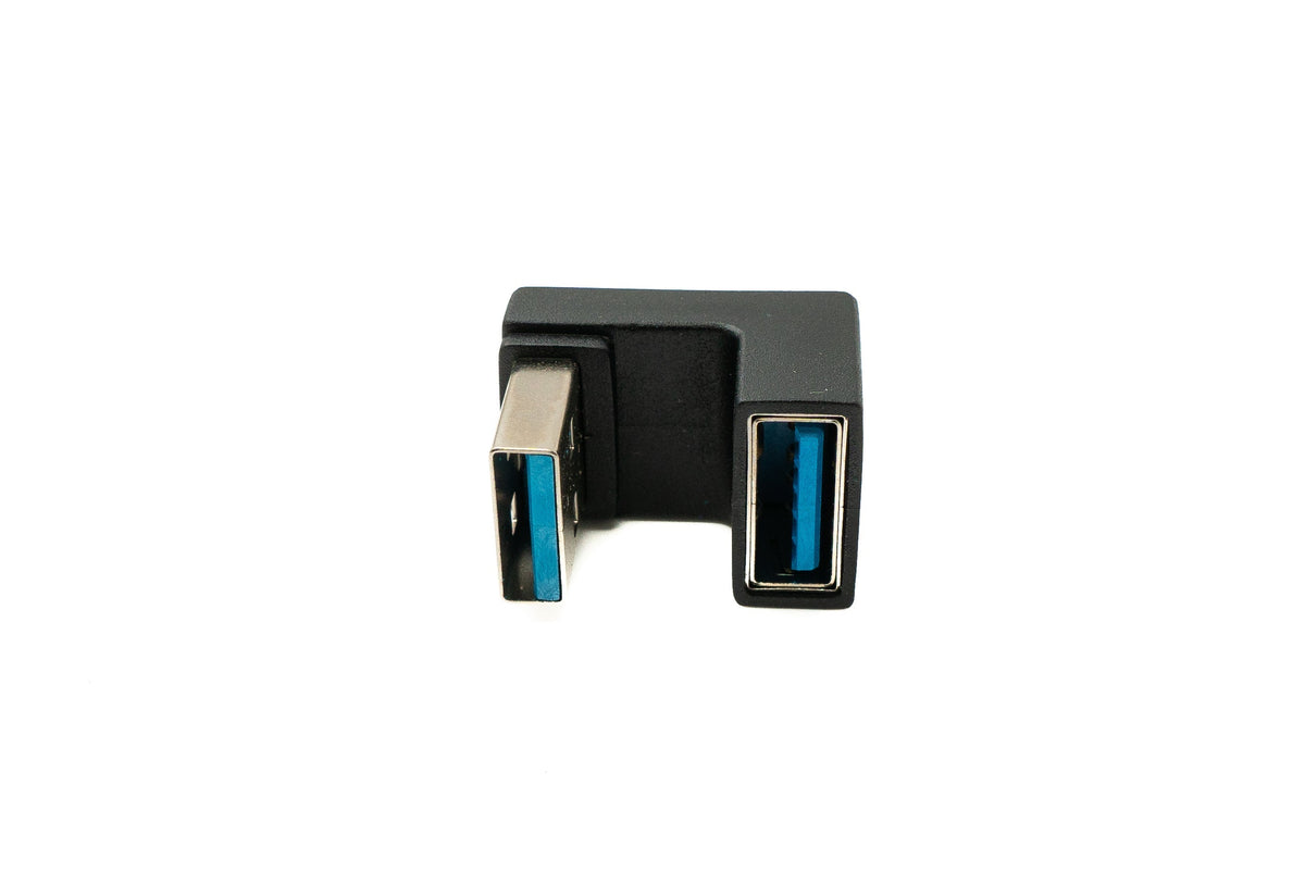 USB 3.0 Gen 2 U Turn 180° Adapter Typ A Buchse zu Stecker Kabel in Schwarz | System-S