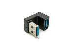 USB 3.0 Gen 2 U Turn 180° Adapter Typ A Buchse zu Stecker Kabel in Schwarz | System-S