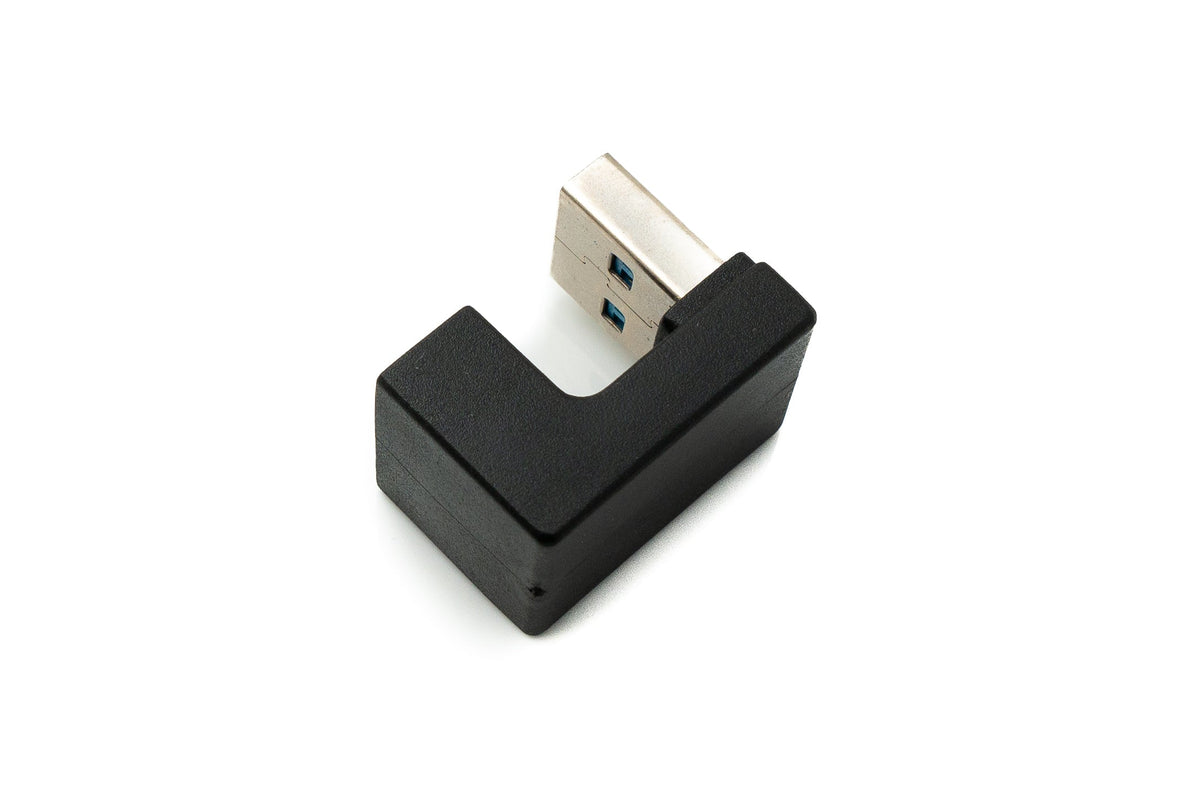 USB 3.0 Gen 2 U Turn 180° Adapter Typ A Buchse zu Stecker Kabel in Schwarz | System-S