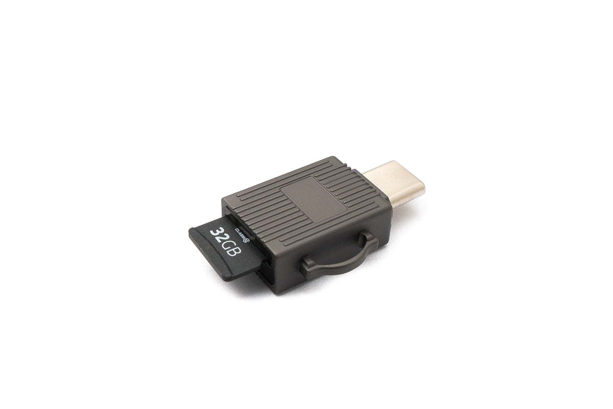 USB 3.1 Typ C Micro SD Karte Lesegerät Kartenleser SDXC Adapter in Grau | System-S