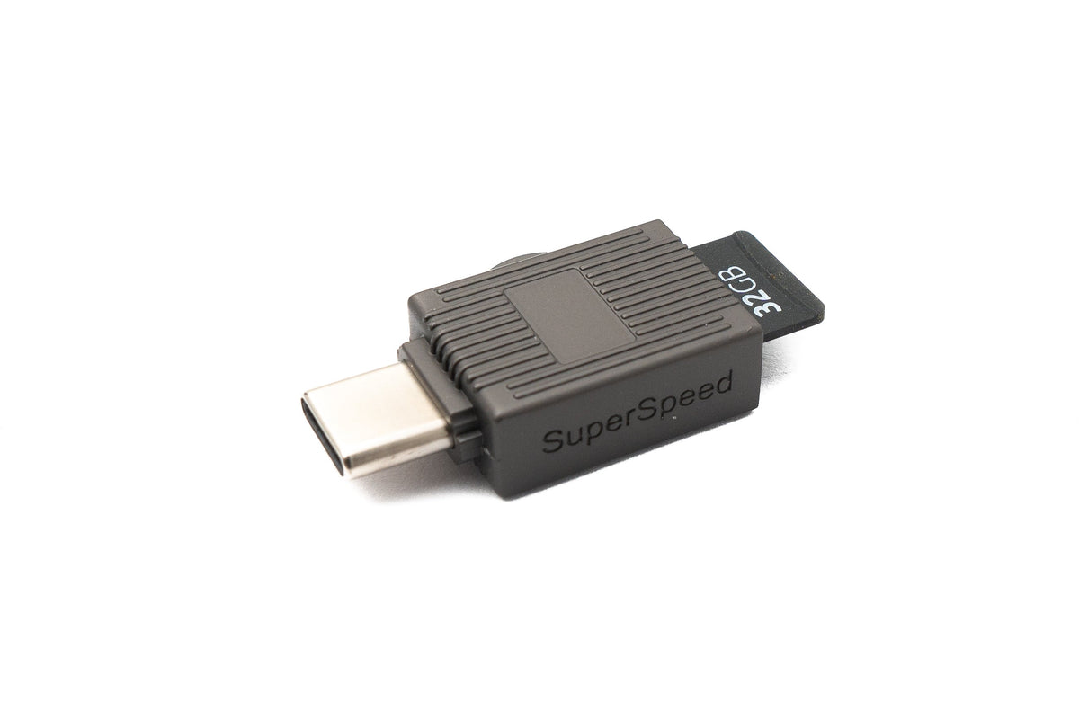 USB 3.1 Typ C Micro SD Karte Lesegerät Kartenleser SDXC Adapter in Grau | System-S