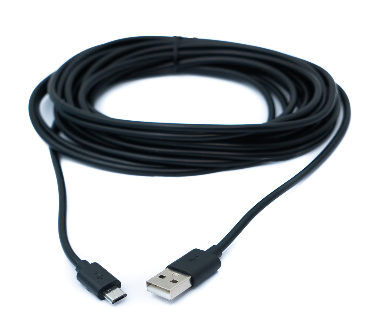 USB 2.0 Kabel 5 m Micro B Stecker zu Typ A Stecker in Schwarz | System-S
