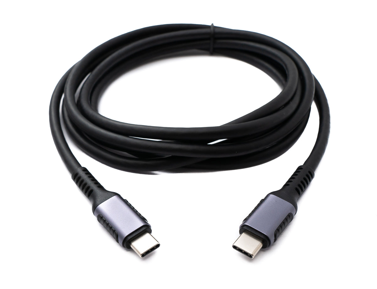 USB 3.2 Gen 1 Kabel 200 cm Typ C Stecker zu Stecker in Schwarz | System-S