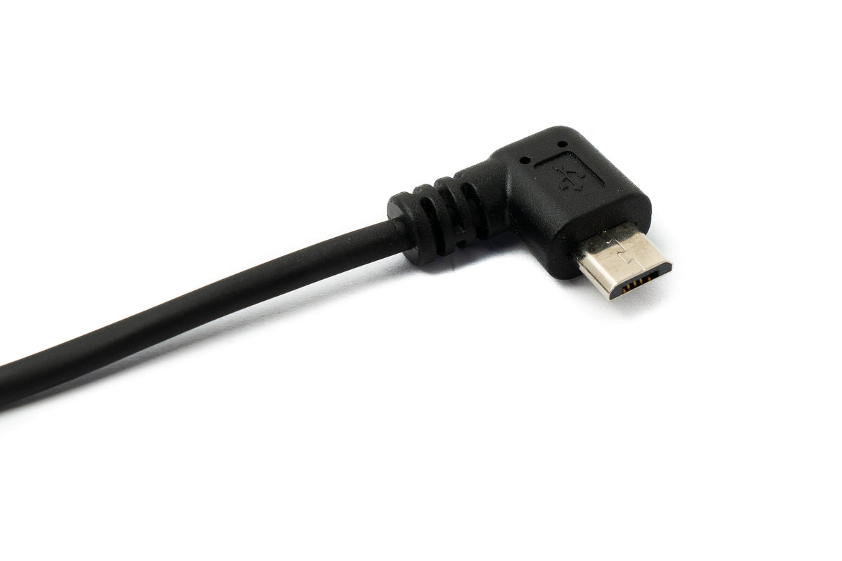 USB 2.0 Kabel 120 cm Typ A Stecker zu Micro B Stecker Spirale Winkel in Schwarz | System-S