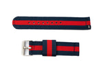 Armband 20 mm aus Nylon für Samsung Galaxy Watch 4 Smartwatch in Blau Rot | System-S