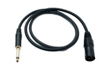 Audio XLR Kabel 100 cm 3 polig Stecker zu Klinke AUX 6,35 mm 2 polig TS Stecker | System-S