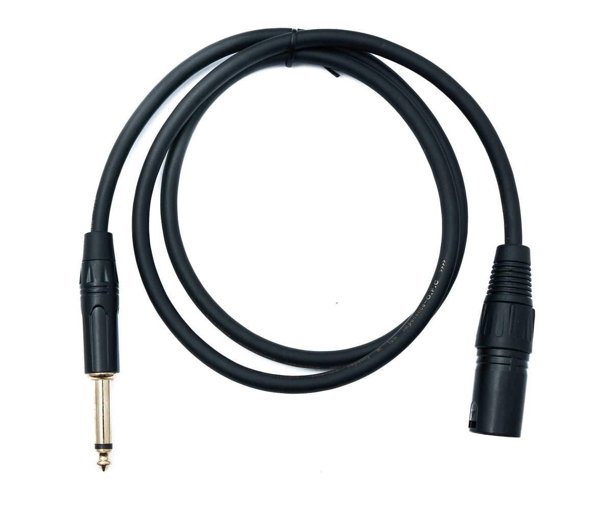 Audio XLR Kabel 100 cm 3 polig Stecker zu Klinke AUX 6,35 mm 2 polig TS Stecker | System-S