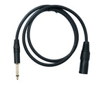 Audio XLR Kabel 100 cm 3 polig Stecker zu Klinke AUX 6,35 mm 2 polig TS Stecker | System-S