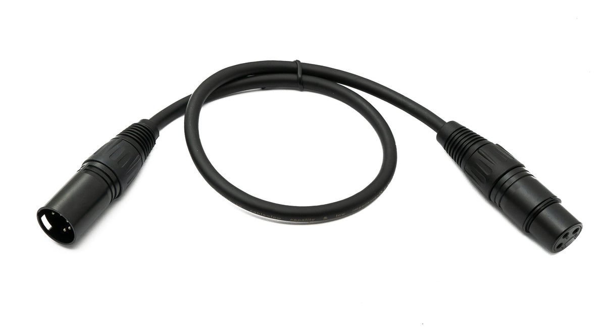 Audio XLR Kabel 50 cm 5 polig Stecker zu 3 polig Buchse in Schwarz | System-S