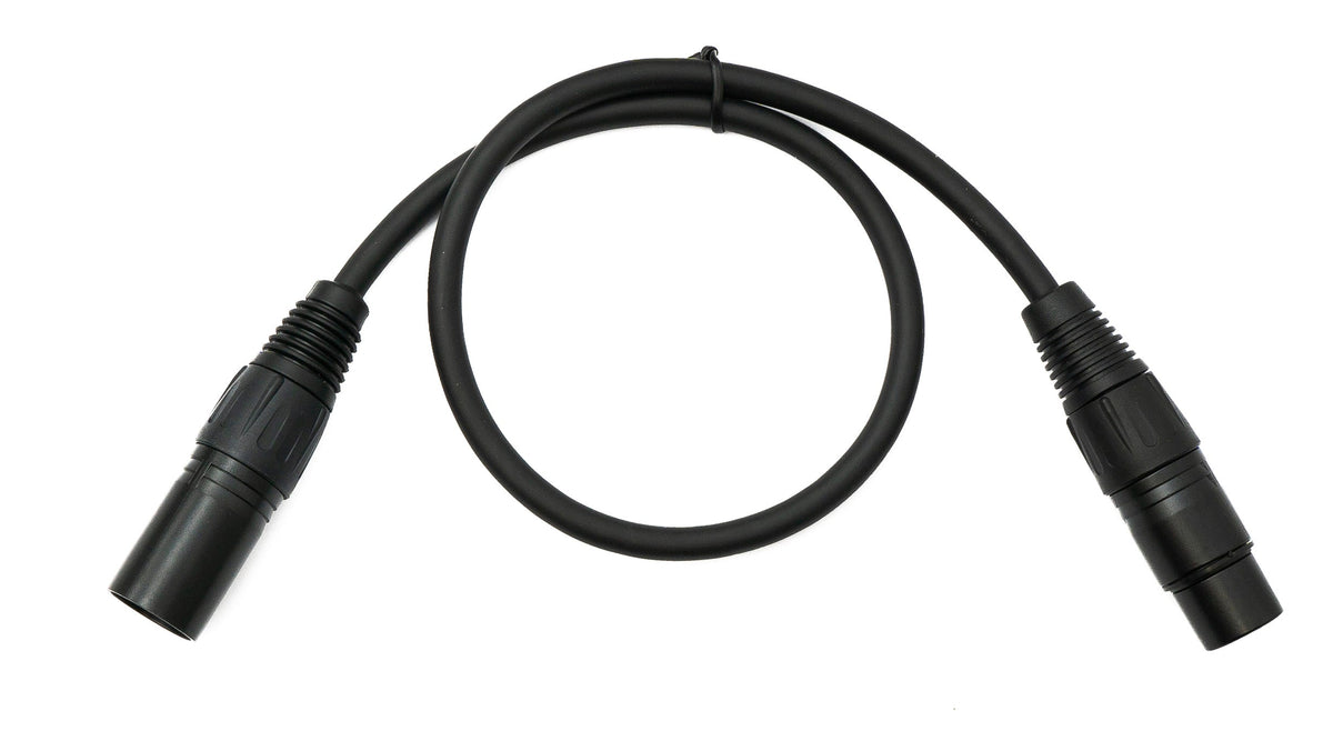 Audio XLR Kabel 50 cm 5 polig Stecker zu 3 polig Buchse in Schwarz | System-S