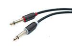 Audio Y Klinke Kabel 100 cm 2x 6,35 mm 2 polig Stecker zu 3,5 mm 3 polig Stecker geflochten AUX | System-S