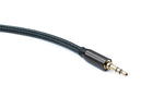 Audio Y Klinke Kabel 100 cm 2x 6,35 mm 2 polig Stecker zu 3,5 mm 3 polig Stecker geflochten AUX | System-S