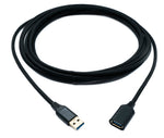 USB 3.0 Kabel 5 m Typ A Stecker zu Buchse geflochten 5 Gbit/s in Schwarz | System-S