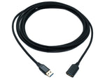 USB 3.0 Kabel 5 m Typ A Stecker zu Buchse geflochten 5 Gbit/s in Schwarz | System-S