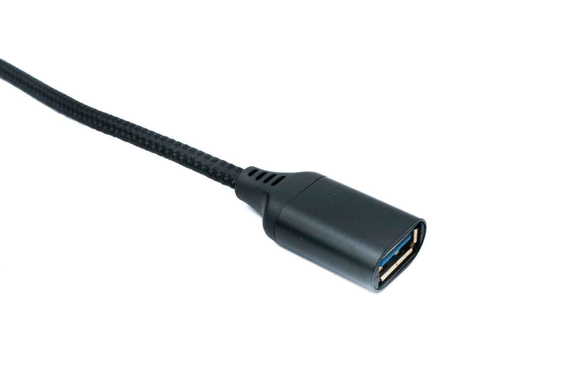 USB 3.0 Kabel 5 m Typ A Stecker zu Buchse geflochten 5 Gbit/s in Schwarz | System-S
