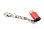 USB 3.1 Adapter Typ C Stecker zu 2.0 Micro B Buchse Kette in Rot | System-S