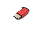 USB 3.1 Adapter Typ C Stecker zu 2.0 Micro B Buchse Kette in Rot | System-S