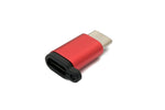 USB 3.1 Adapter Typ C Stecker zu 2.0 Micro B Buchse Kette in Rot | System-S