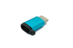 USB 3.1 Adapter Typ C Stecker zu 2.0 Micro B Buchse Kette in Blau | System-S