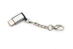 USB 3.1 Adapter Typ C Stecker zu 2.0 Micro B Buchse Kette in Grau | System-S