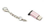 USB 3.1 Adapter Typ C Stecker zu 2.0 Micro B Buchse Kette in Pink | System-S