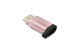 USB 3.1 Adapter Typ C Stecker zu 2.0 Micro B Buchse Kette in Pink | System-S