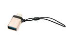 USB 3.1 Adapter Typ C Stecker zu 3.0 Typ A Buchse Schlaufe in Rosa Gelb | System-S