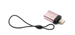 USB 3.1 Adapter Typ C Stecker zu 3.0 Typ A Buchse Schlaufe in Pink | System-S